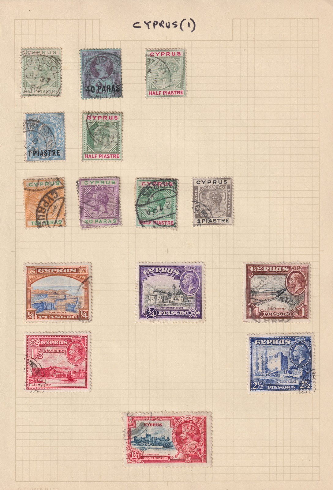 Cyprus Stamps on 4 Pages - Mint and Used - QV onwards