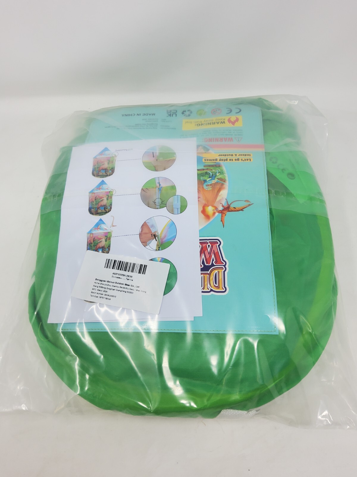 Dinosaur Park Play Tent Foldable Playhouse Kids Indoor Outdoor Imaginative Games