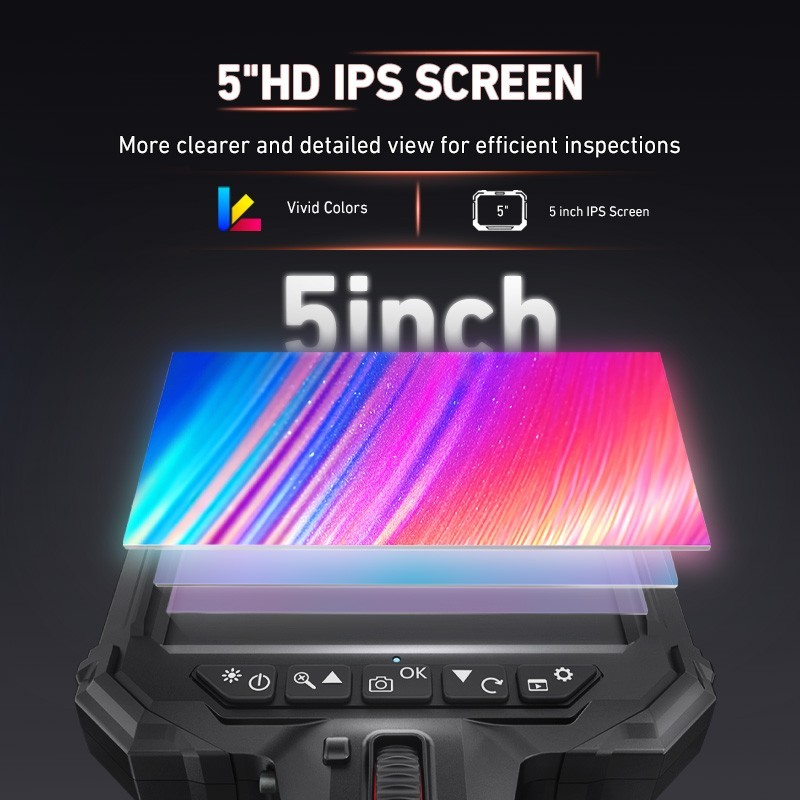 Ralcam Two-Way Borescope 5.5mm Industrial Endoscope Camera with Light 5ftFlexibl