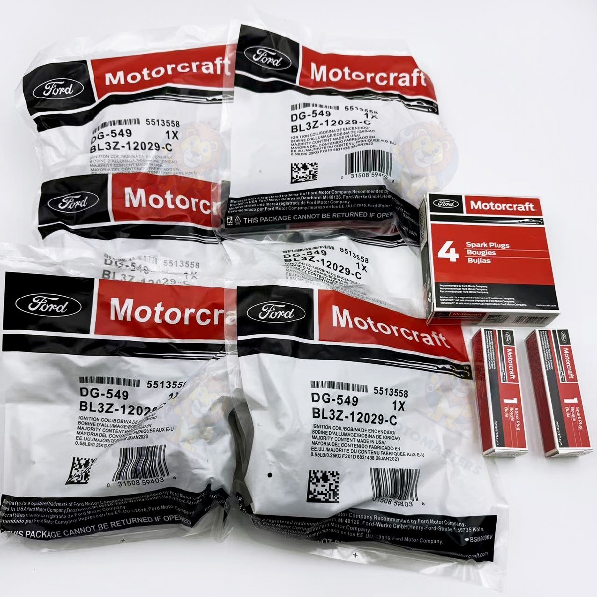 6PCS GENUINE DG549 Ignition Coil SP580 Spark Plug For Motorcraft Ford F150 3.5L