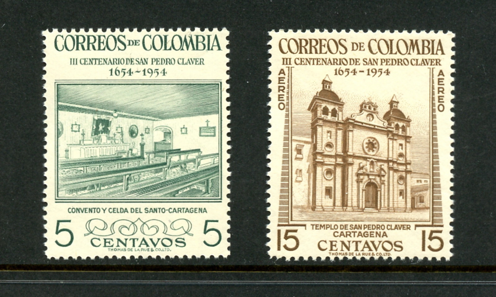 G631  Colombia 1954   St. Peter Claver  convent   2v.   MNH