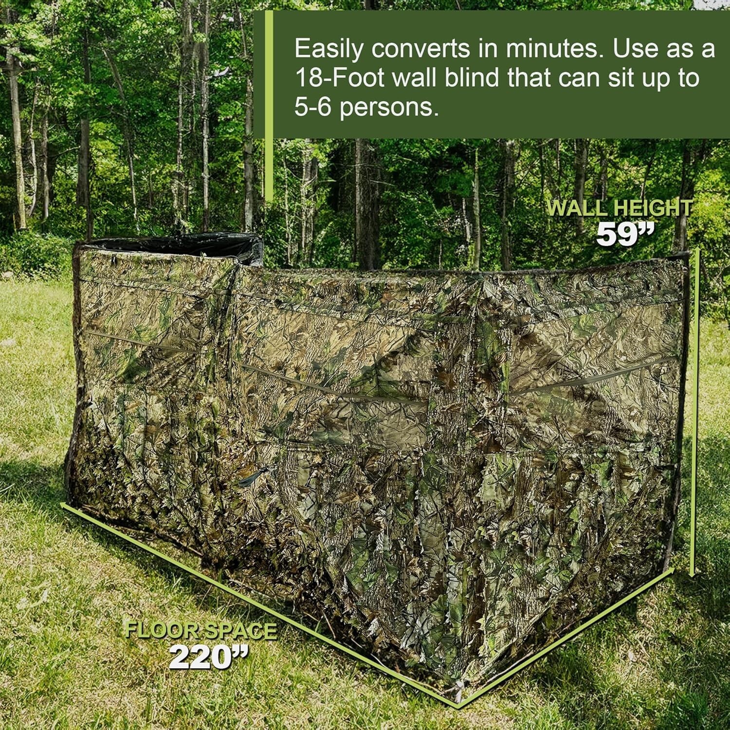 AYIN 3D Leaf Hunting Ground/Wall Blind Pop-Up Hub Blind for Turkey/Deer Hunting
