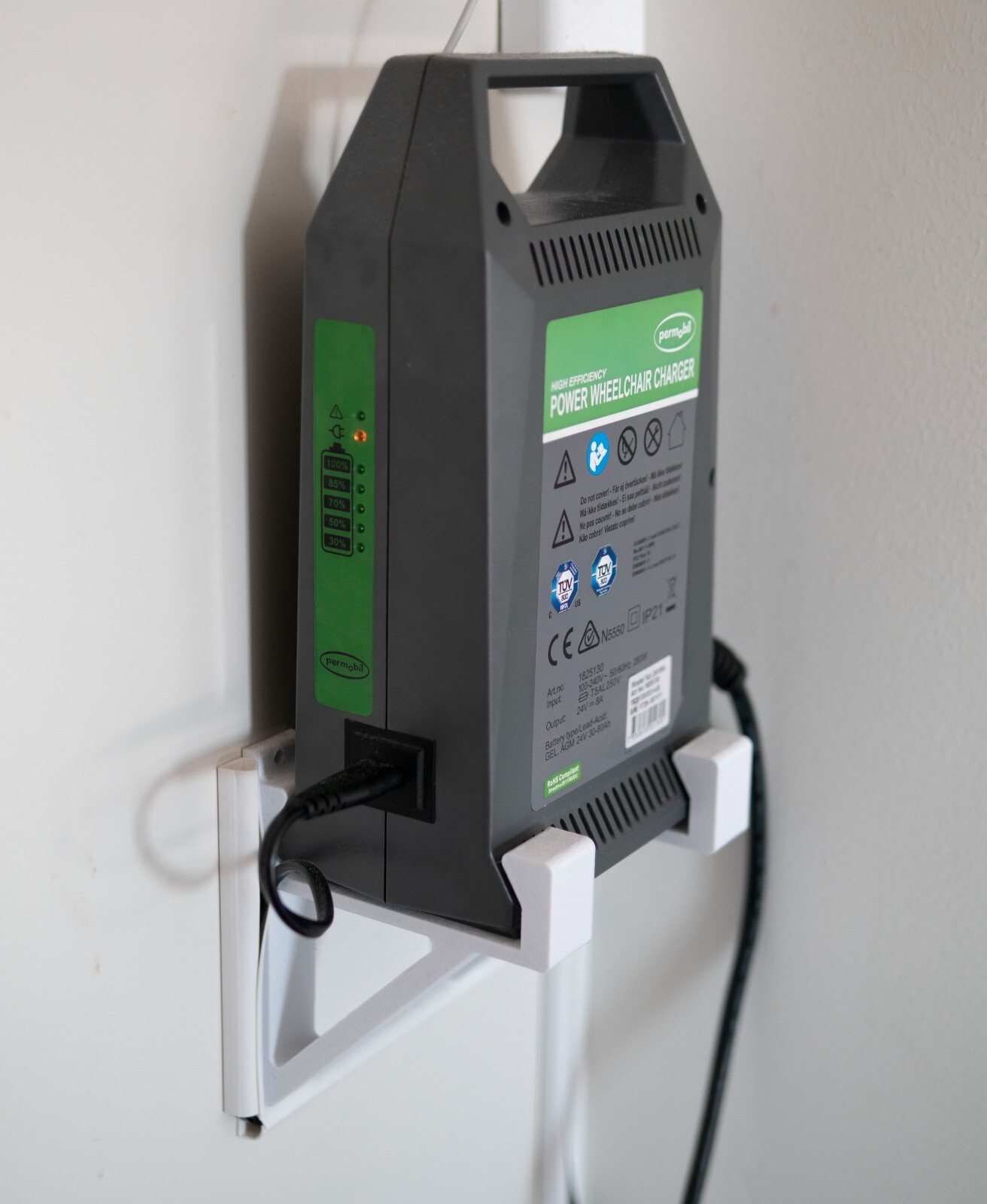 Permobil Powerchair Charger Wall Bracket – Fits Multiple Models, Holder Only