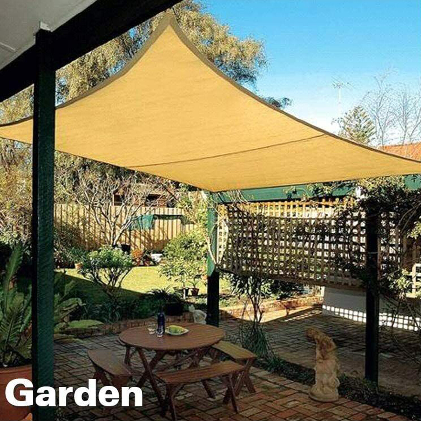 Waterproof Shade Sail Patio Awning Outdoor Garden Pool Sun Canopy Shelter Cover.