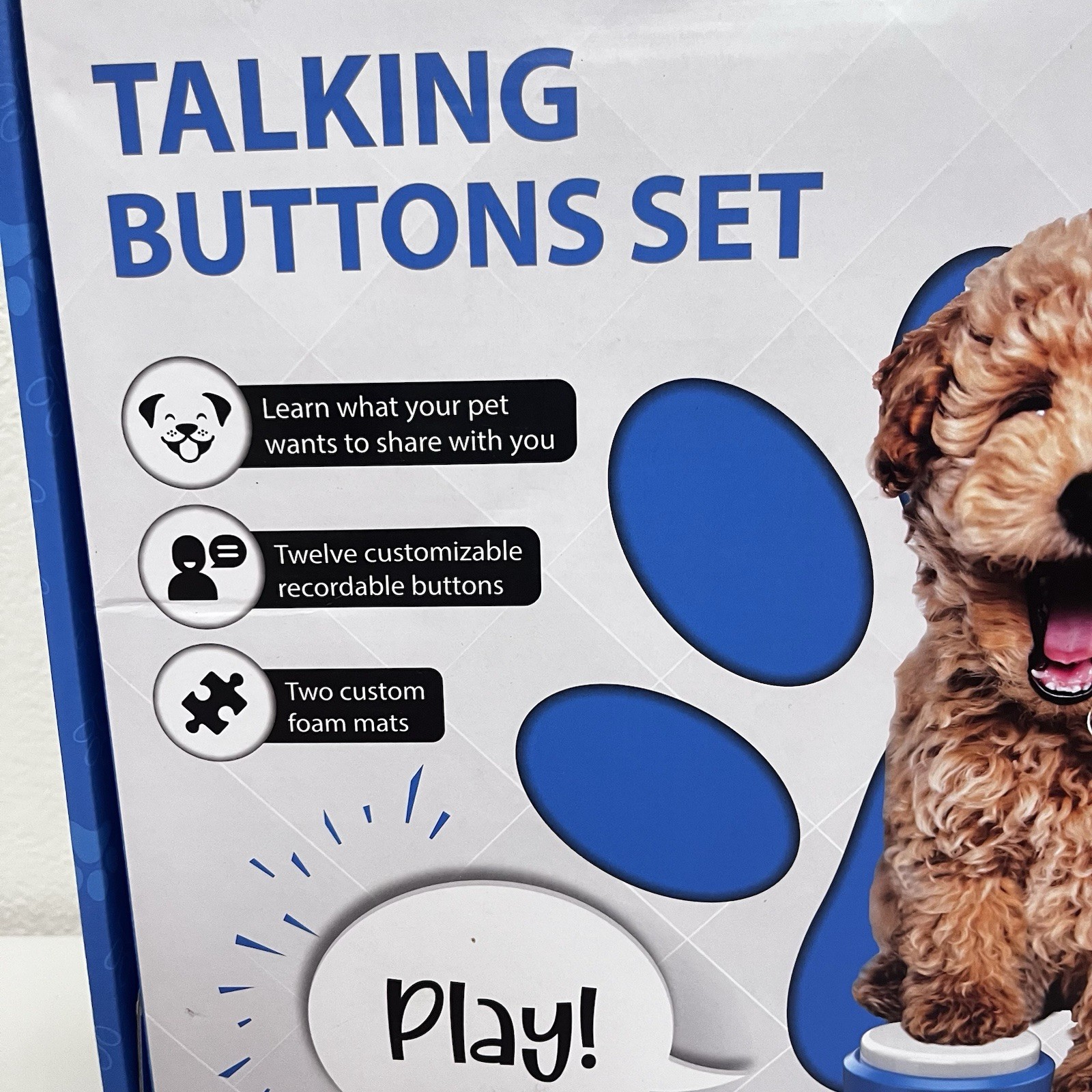 Pawkie Talkie Dog Talking Buttons Echo System Set 12 Buttons + 2 Mats
