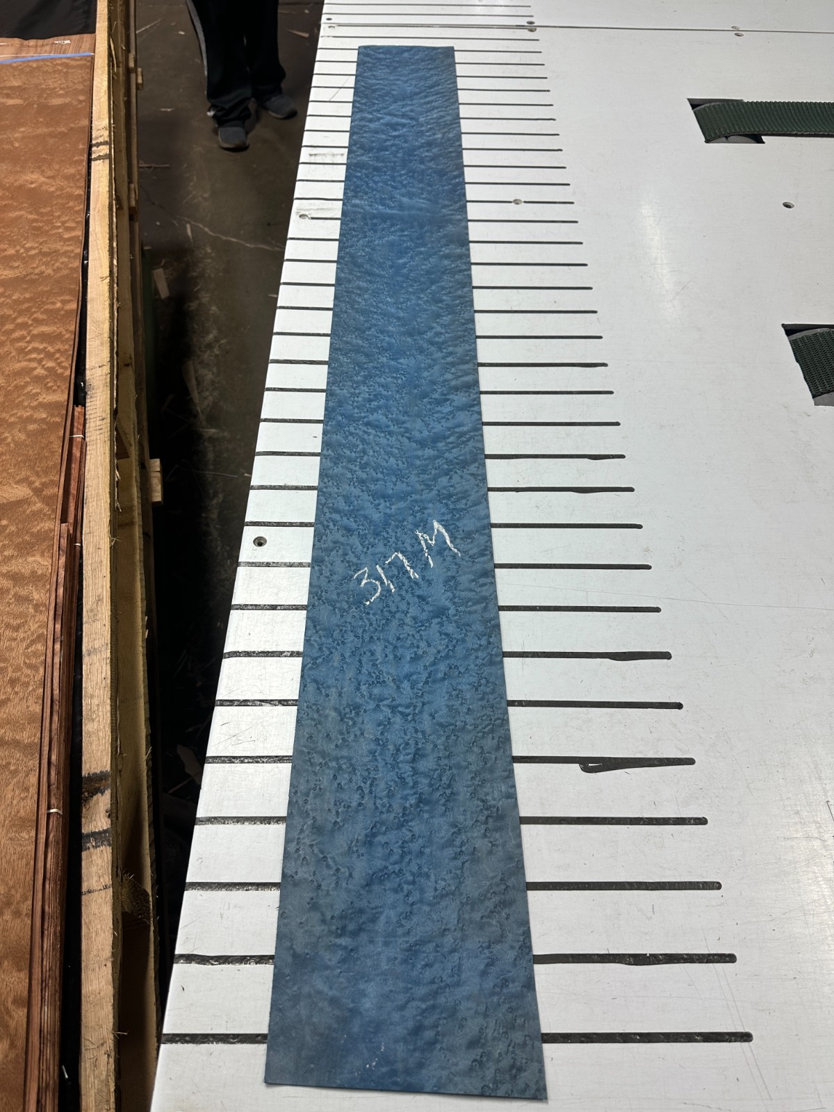 Blue Birdseye Raw Wood Veneer 2 sheets 61'' x 6'' 317M