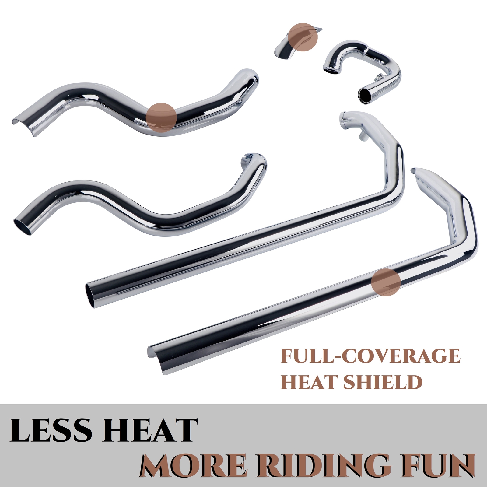 SHARKROAD 2-2 Fishtail True Dual Exhaust Systems for Softail 2000-2017 Models