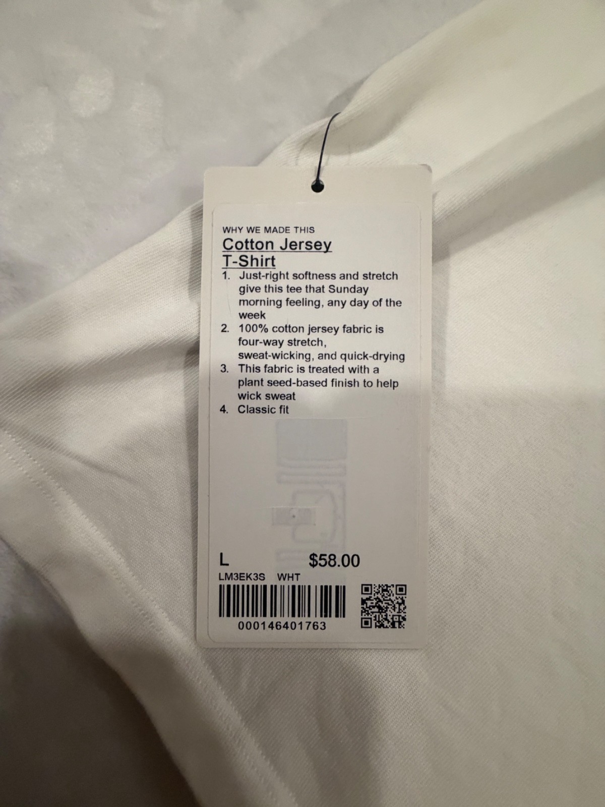 Lululemon Cotton Jersey T-Shirt White Size Large