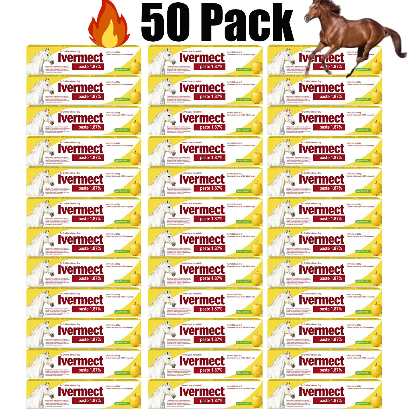 50 Packs in Box Paste Horse Dewormer Apple Flavor Wormer Autumn promotion 1/2028