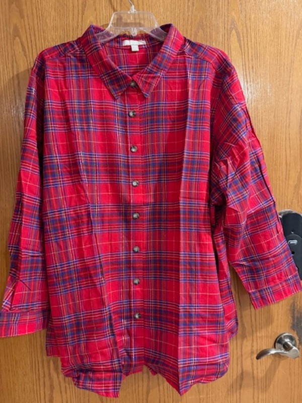 Woman Within Plus Size 4X Classic Flannel Shirt Various Colors
