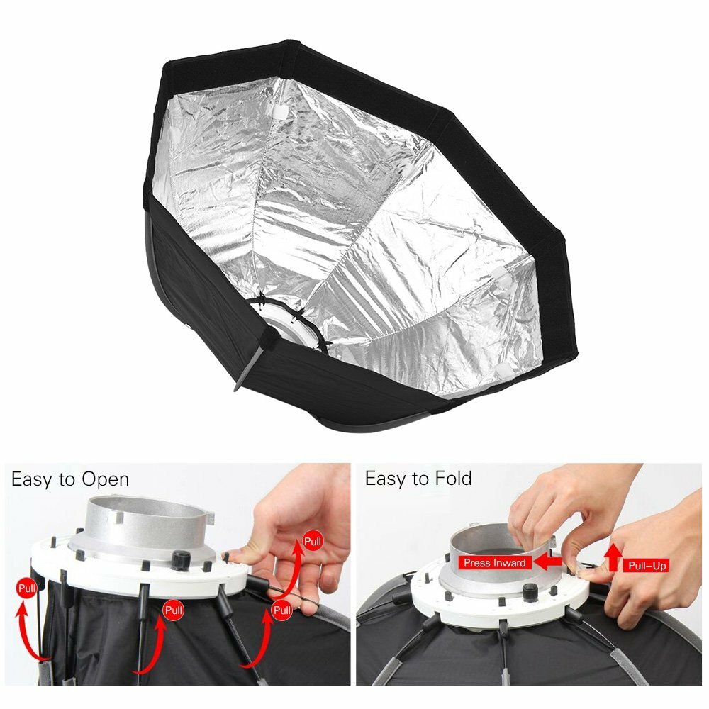 65cm Octagon Umbrella Softbox for Speedlight Camera Flash Hand Grip AD200 TT685