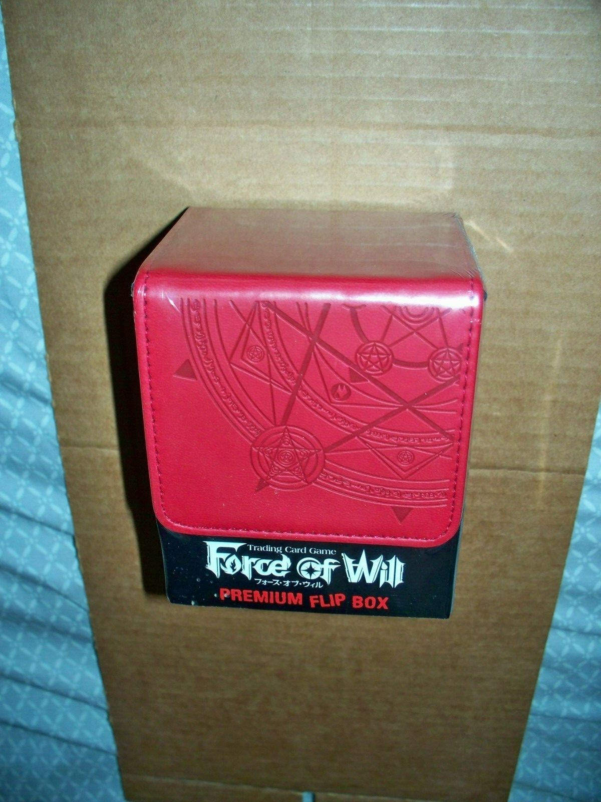 Ultra Pro Premium Flip Deck Box Red Force of Will Magnetic Leatherette holds 100