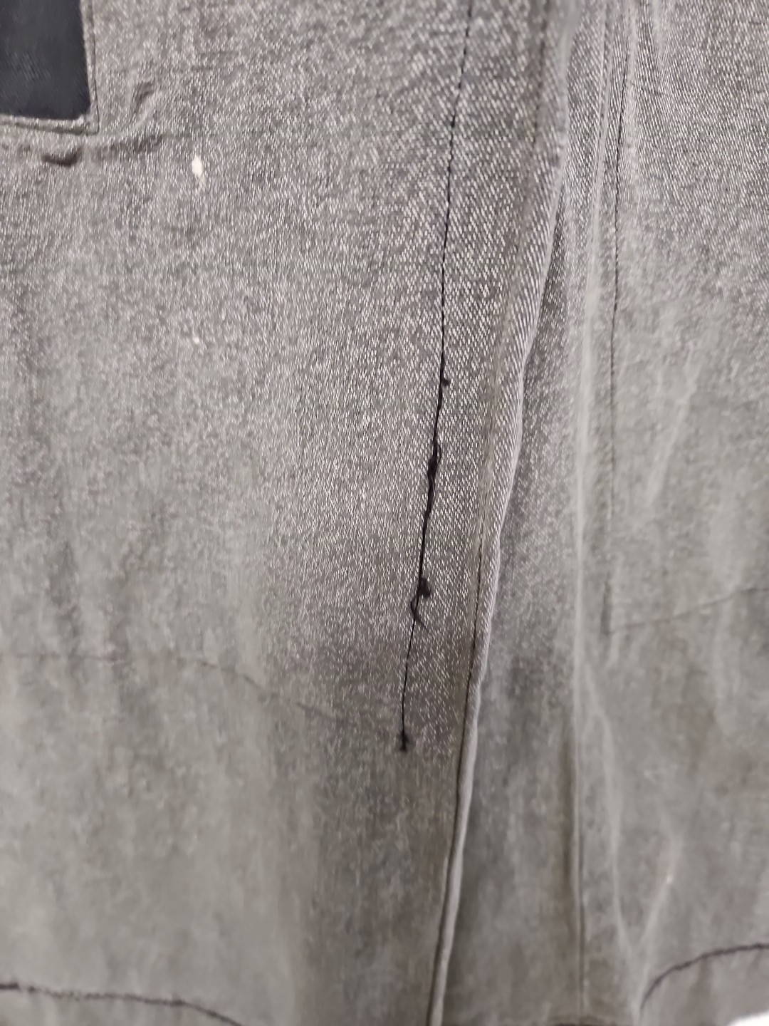 Vtg 40s 50s Sanforized Cotton Trousers Pants Button Fly Distress Repair 29x28