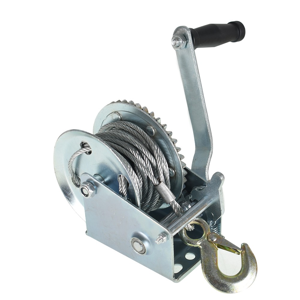 1600lbs Hand Winch Boat Winch Hand Crank Winch With 32ft Cable Manual Winches