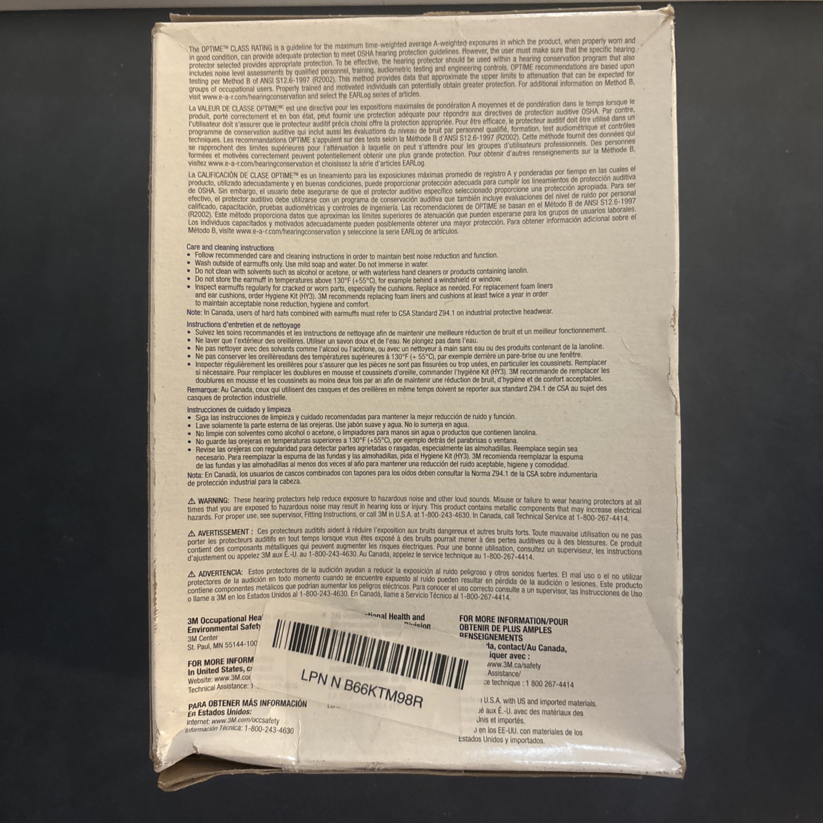 3M Peltor Optime 95 H6P3E/V Hard Hat Mounted Ear Muffs Helmet Earmuff