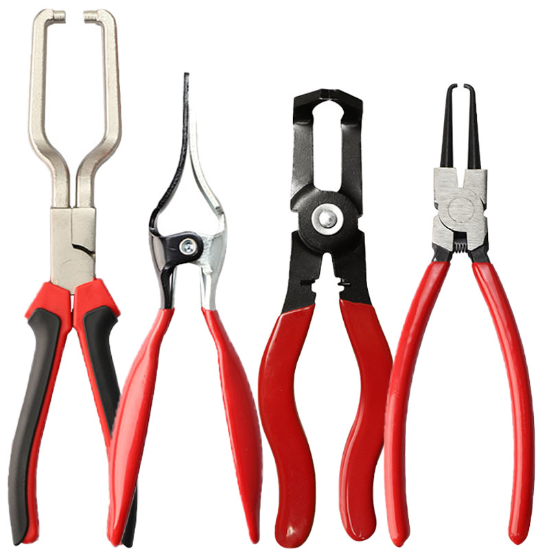 4Pcs Hose Clamp Pliers Remover Kit Water Pipe Fuel Spring Removal Tool Pipe Clip