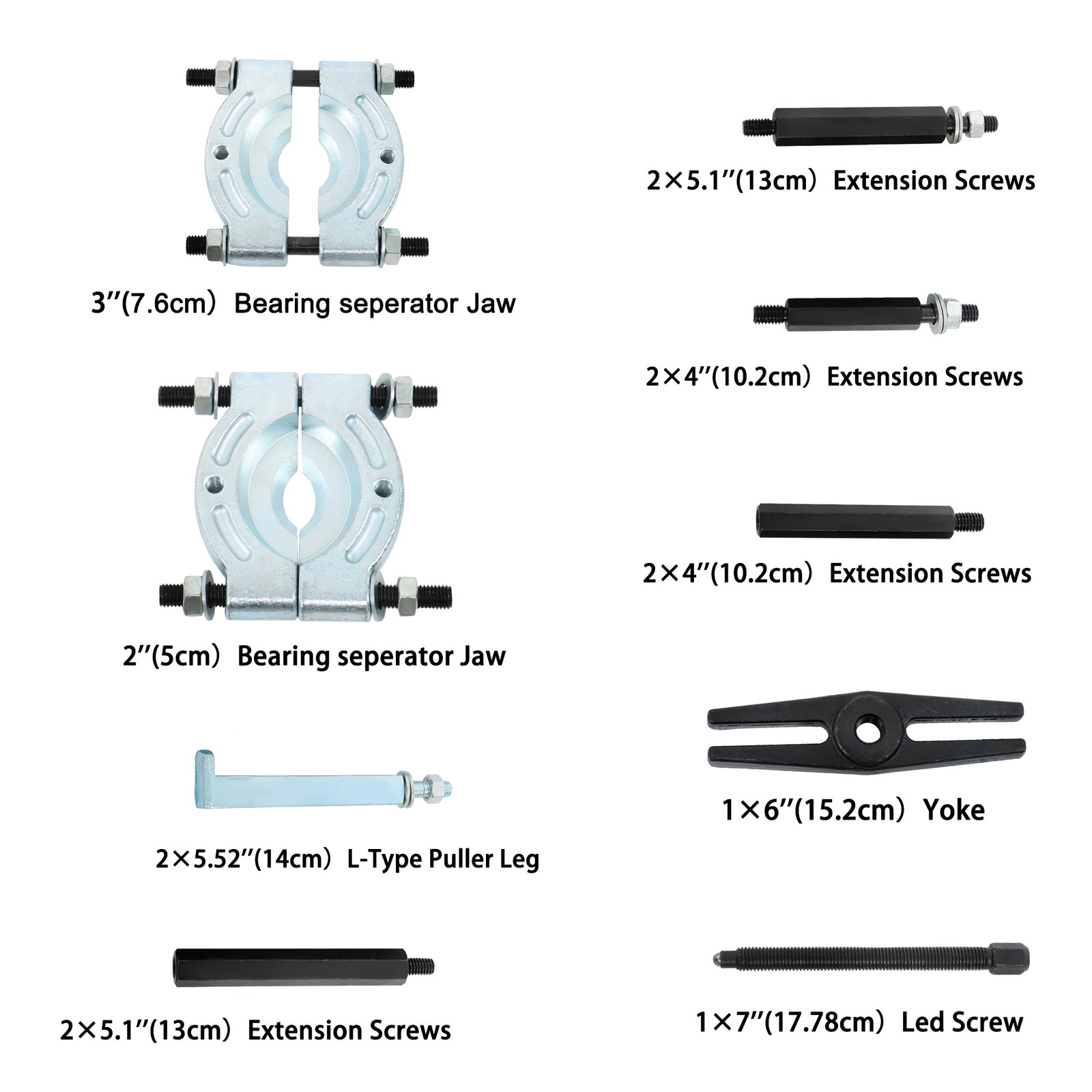 14Pcs Bearing Puller Set 5 Ton Capacity Bearing Separator Tool Kit with Case