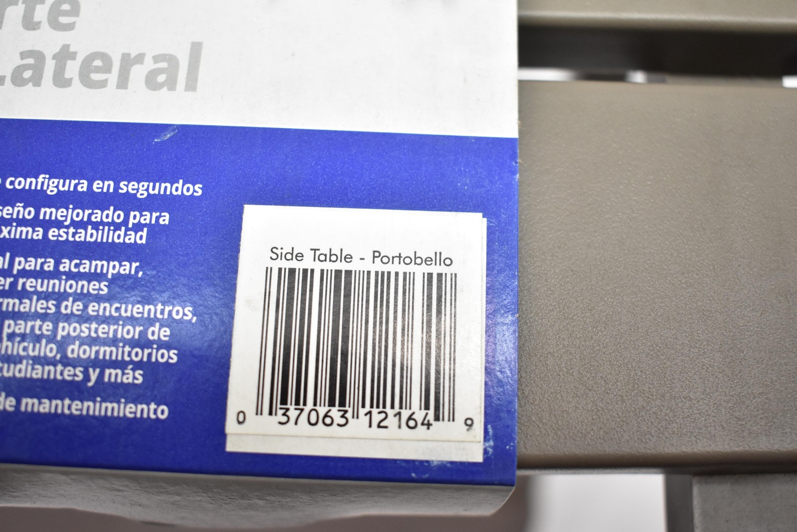 Adams Quik-Fold Side Table Portobello Portable Outdoor Patio Lock-N-Place Resin