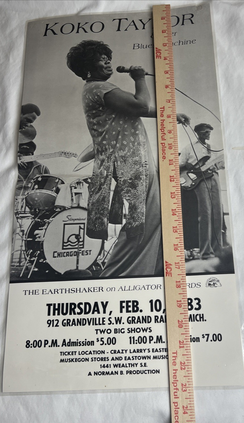 KOKO TAYLOR & Blues Machine, The Earthshaker Alligator Records Promo Poster 1978
