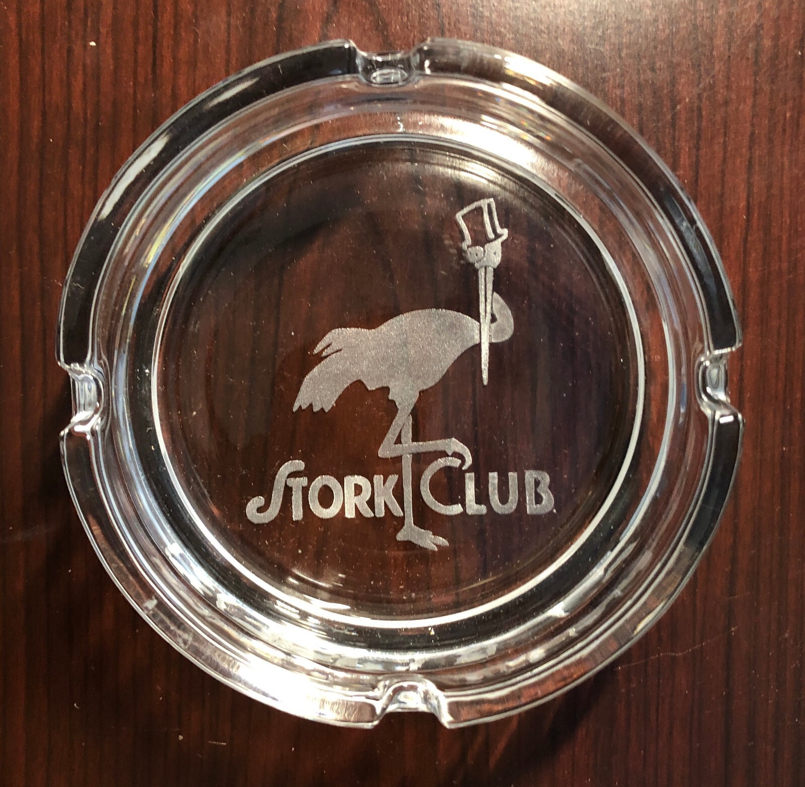 Vintage STORK CLUB GLASS ASHTRAY - Legendary New York NIGHTCLUB