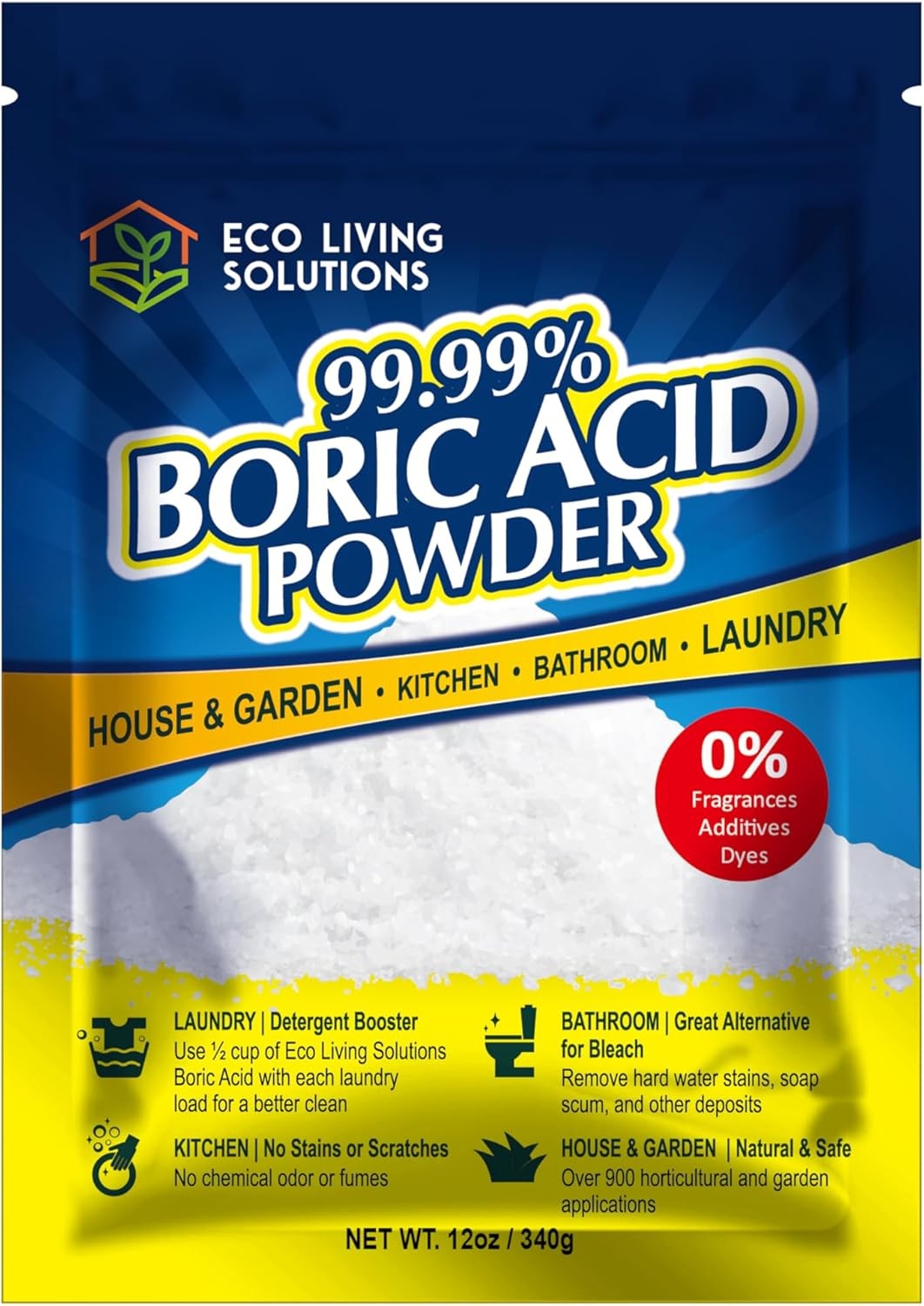 99.99% Boric Acid Powder | Horticultural Garden Application | Multipurpose Clean