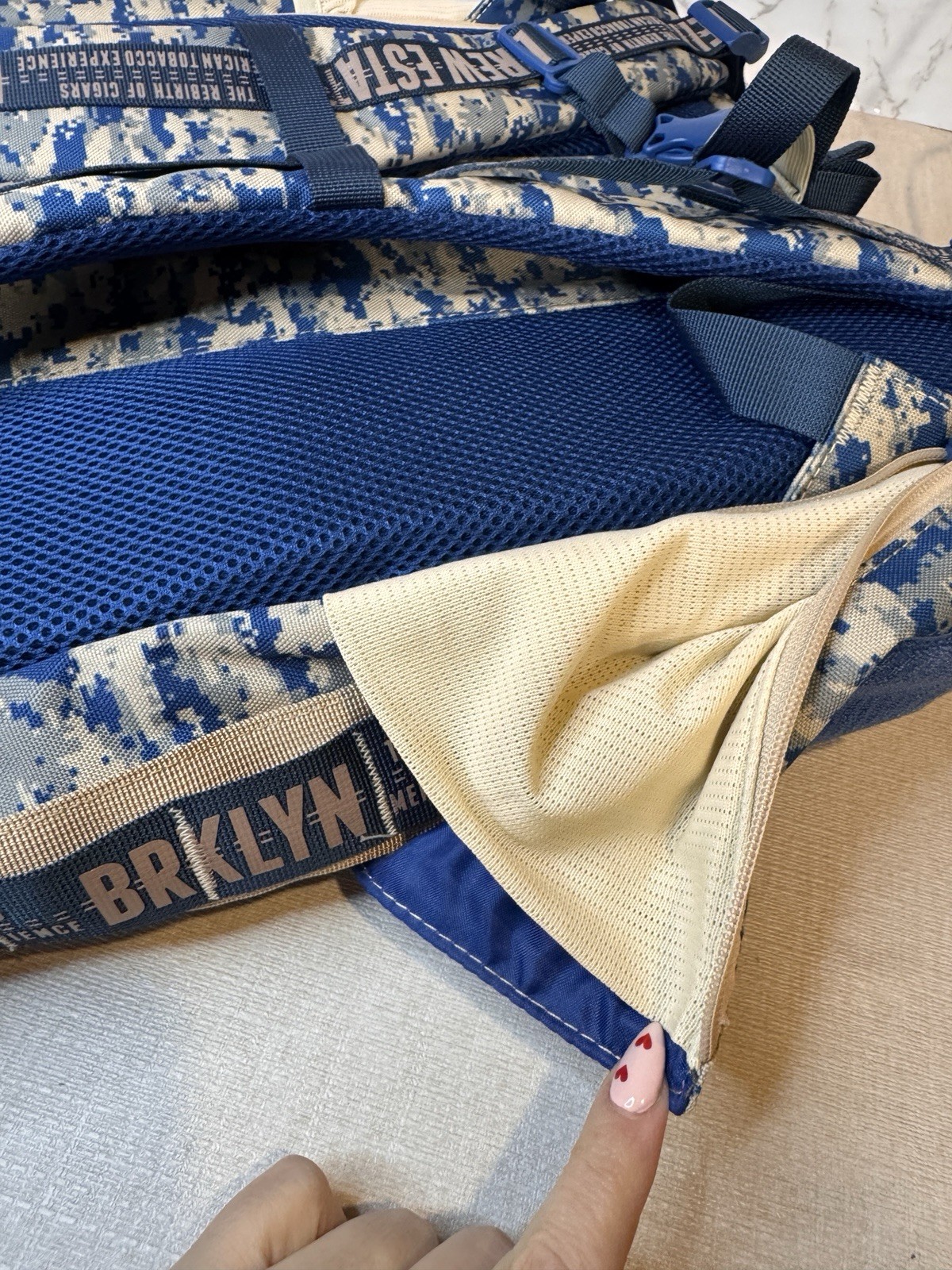 Drew Estate Barn Smoker Backpack Laptop Carry Bag Blue Camo Large