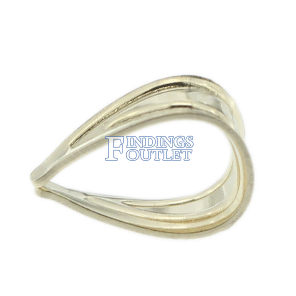 14k White Gold Tapered Pendant Bail Jewelry Findings For Chain Necklace