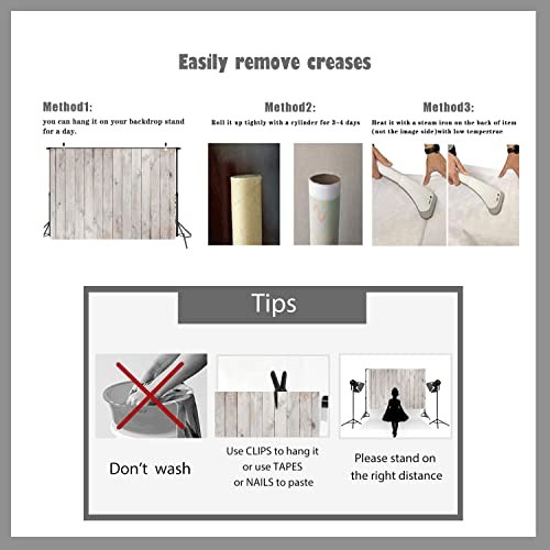 Vinyl Gray Wood Backdrop for Photography Rustic Natural Wooden Floor 7x5ft