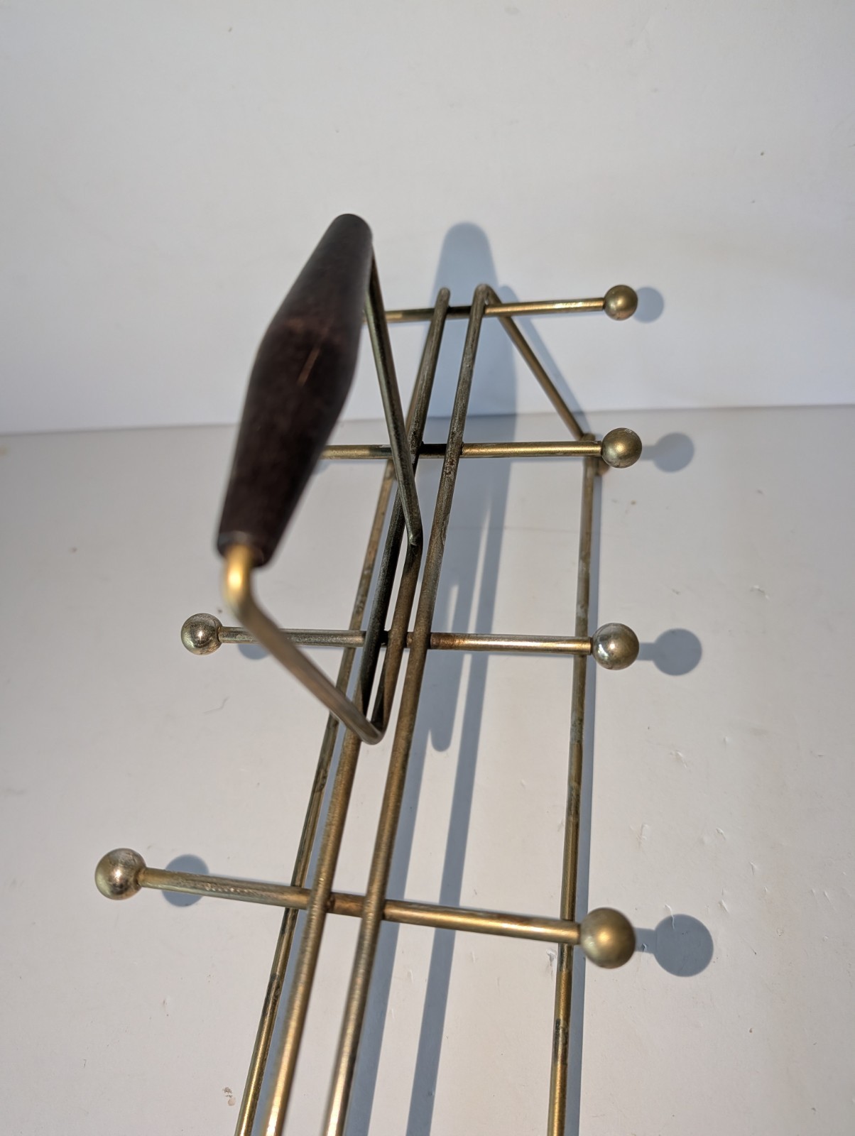 Vtg Wire Metal Caddy ONLY Rack Beverage Holder Mid Century MCM 8 Glasses