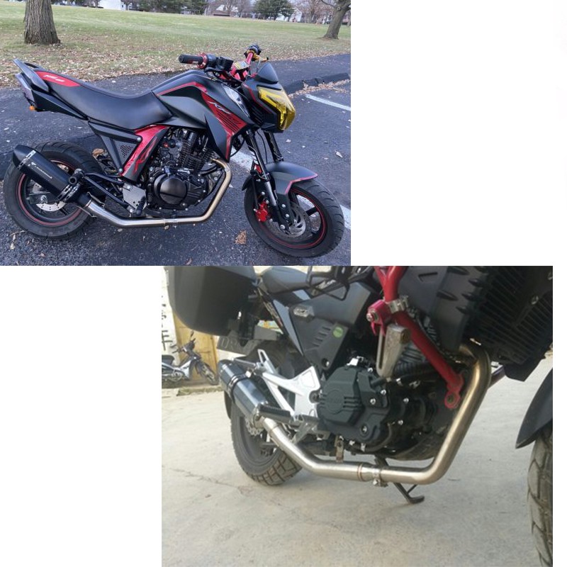 For Lifan KPM200 KPT200 2021-2025 Exhaust Header Front Pipe Slip On 51mm Muffler