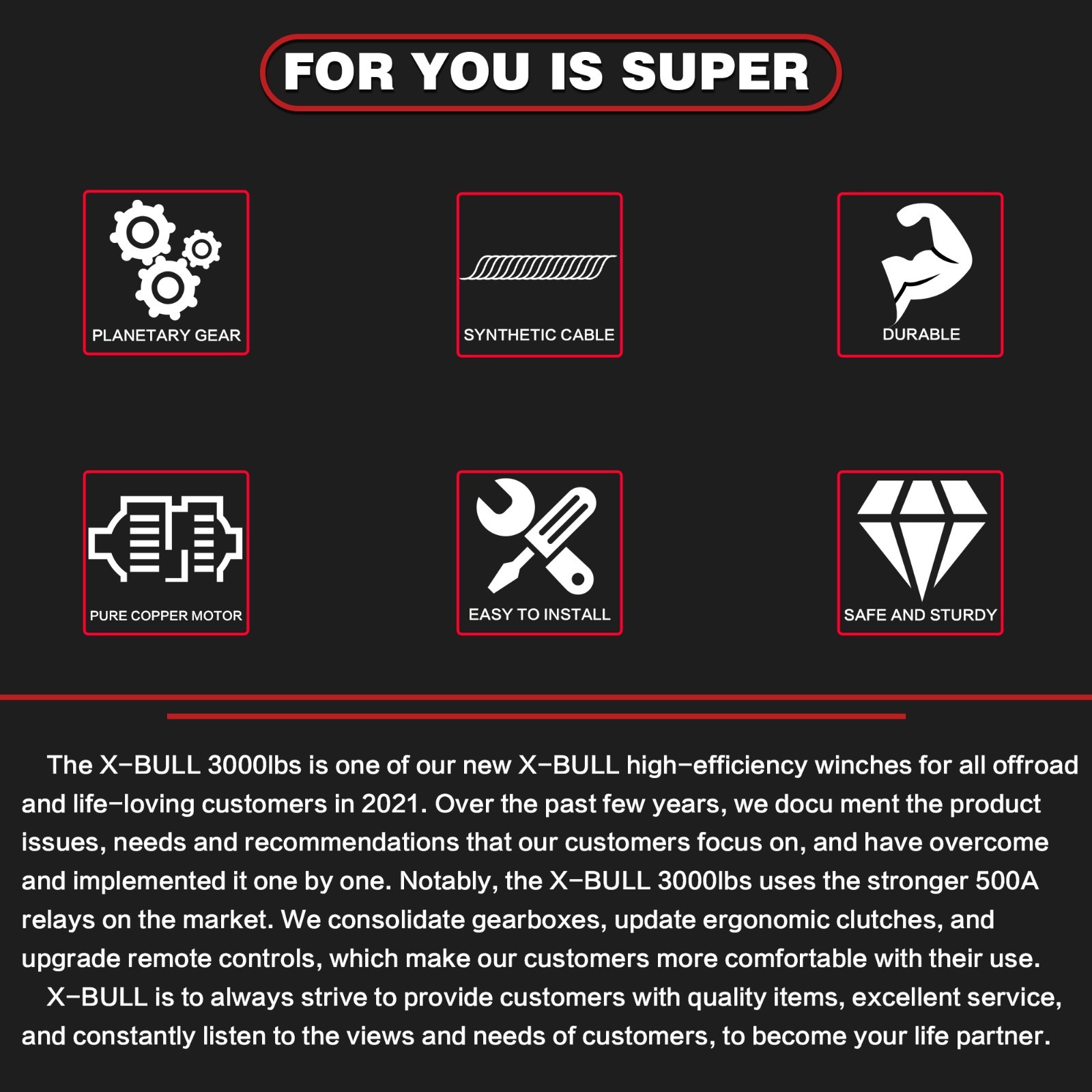 X-BULL Electric Winch 12V 3000LBS 4500LBS 6000LBS Wireless Remote ATV UTV 4WD