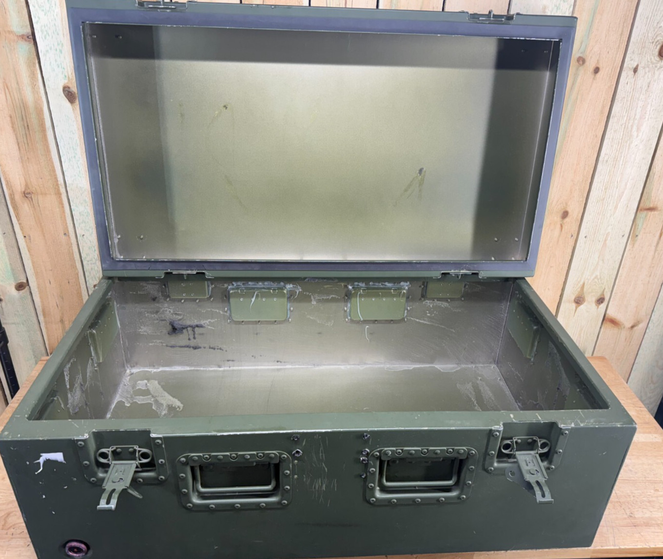 Military Surplus Metal Footlocker Case 39x22x16" Green Waterproof Storage