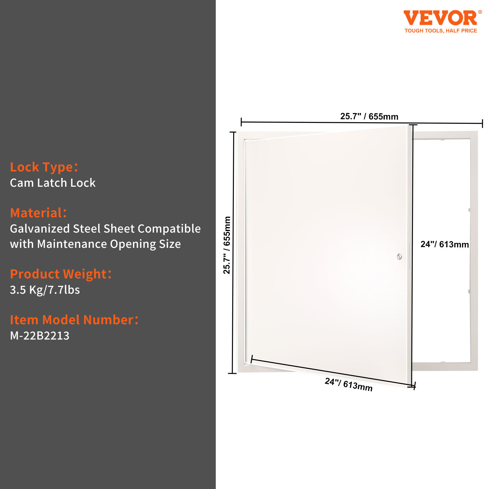 VEVOR Access Panel for Drywall Ceiling 24"x24" Plumbing Reinforced Access Door