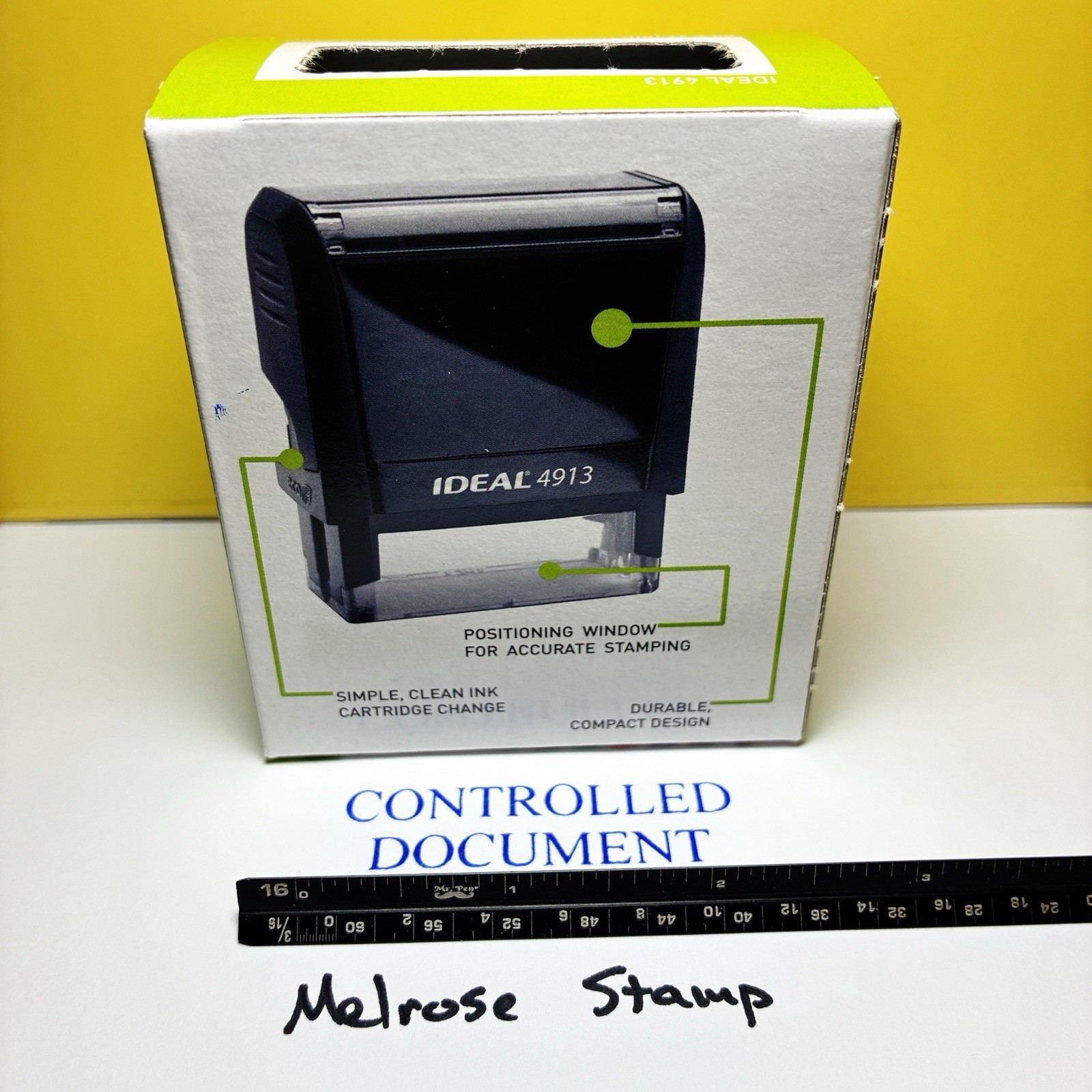 Controlled Document Rubber Stamp Blue Ink Self Inking Ideal 4913