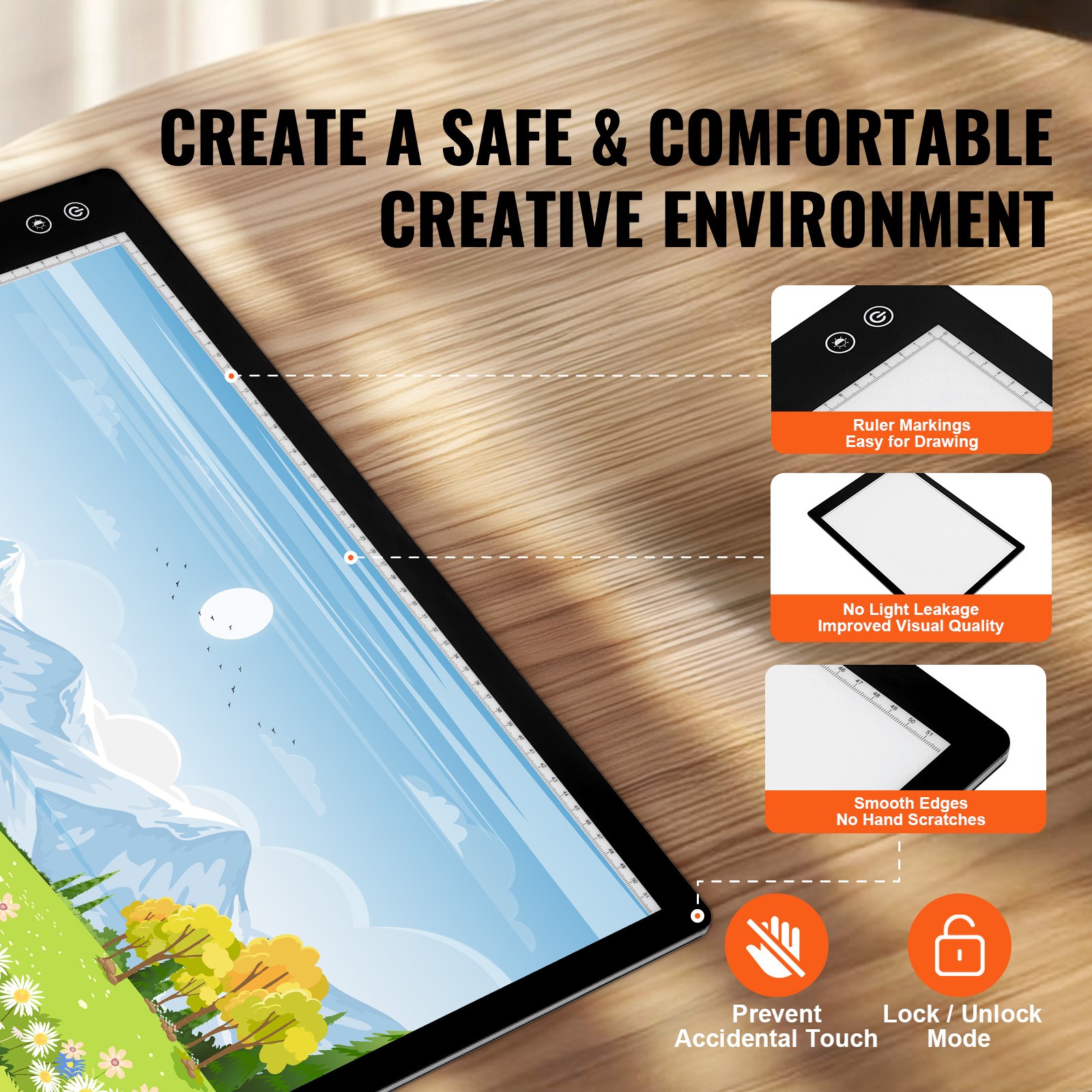 Uimoso A2 LED Rechargeable Light Pad with Adjustable Brightness Levels