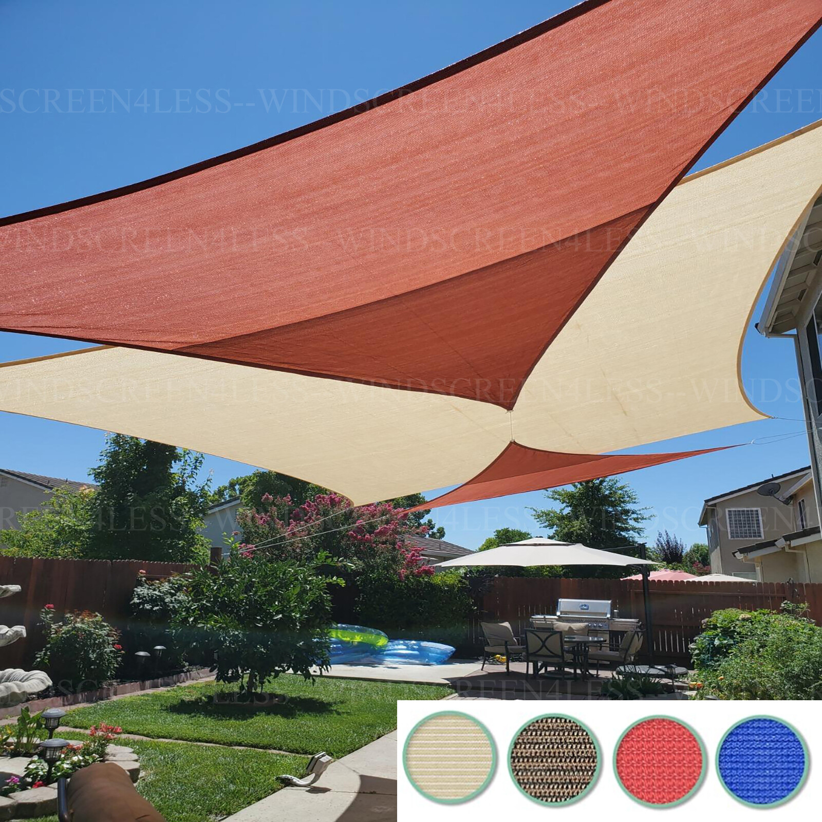 Sun Shade Sail Triangle Patio Awning Outdoor Garden Pool Canopy Shelter Cover