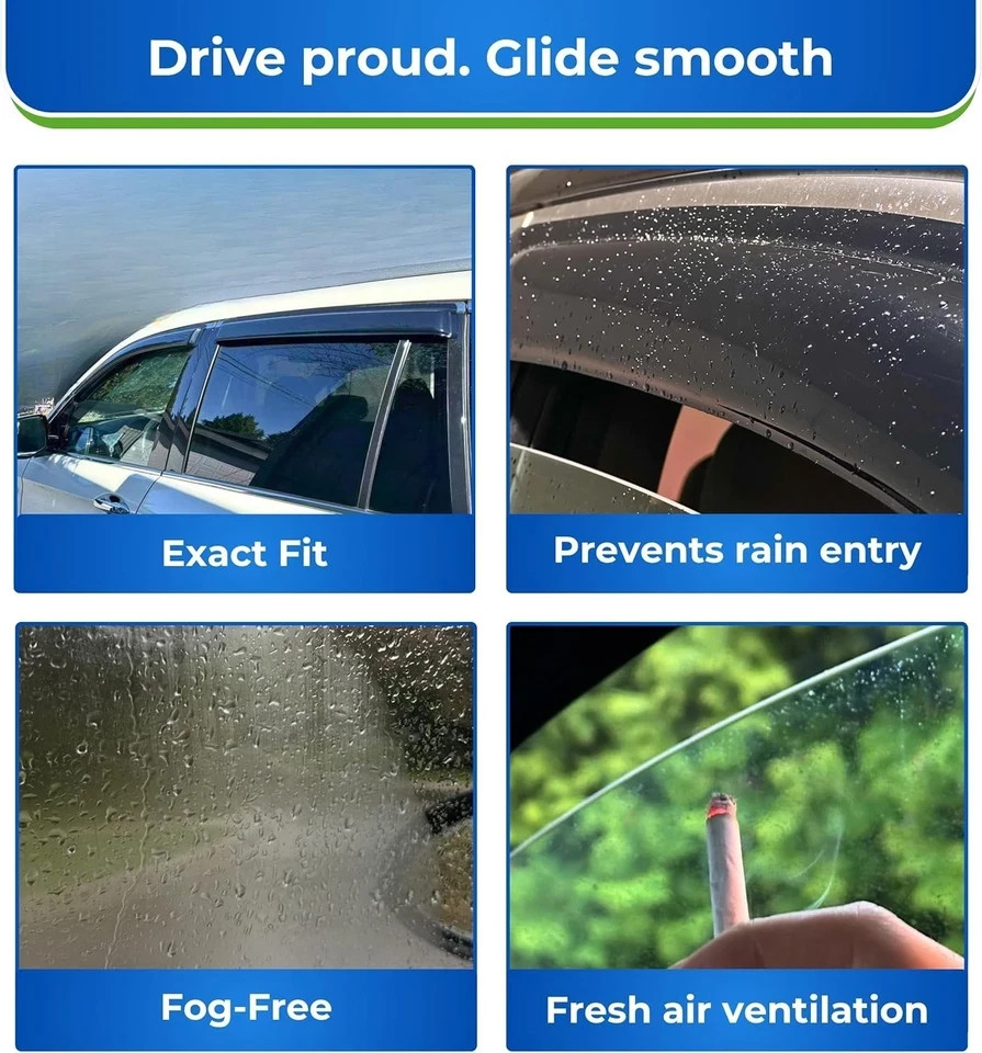 Window Visor Compatible with 19-25 RAM 1500 Crew Cab (New Body Style Only)