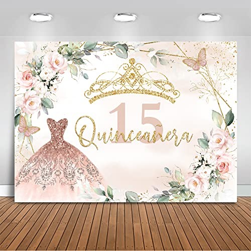 Quinceanera Birthday Backdrop for Sweet Girl Mis 7x5ft (82x60 inch) Pink