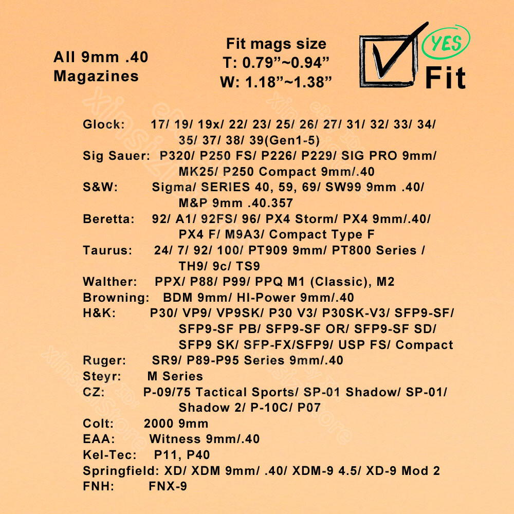 SR9 Security 9 Magazine Holster For Ruger Max 9 CZ 75 SP-01 Shadow 2 Mag Pouch