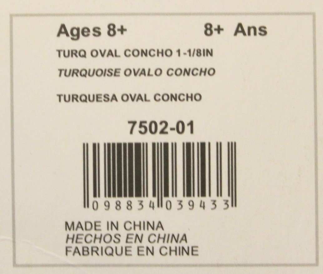 TANDY LEATHER - TURQUOISE OVAL CONCHO - DOUBLE SCREWBACK