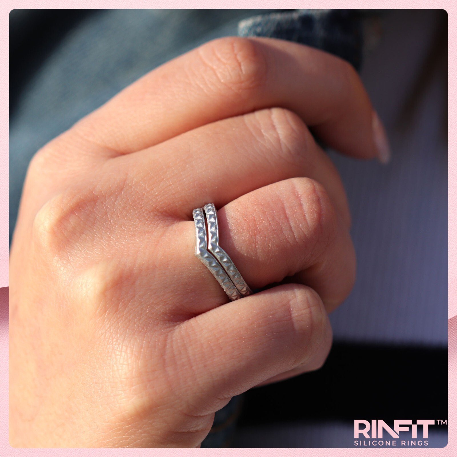 Stackable Couture Silicone Wedding Ring | Soft&Durable Band for Women by Rinfit