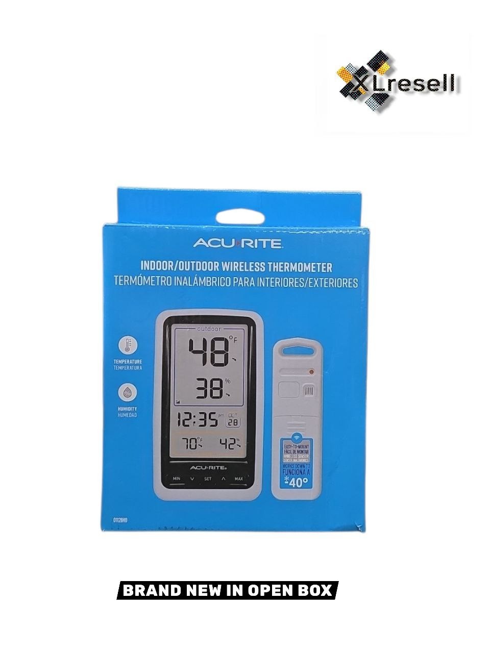 AcuRite Indoor/Outdoor Wireless Thermometer with Humidity and Clock 01128HD