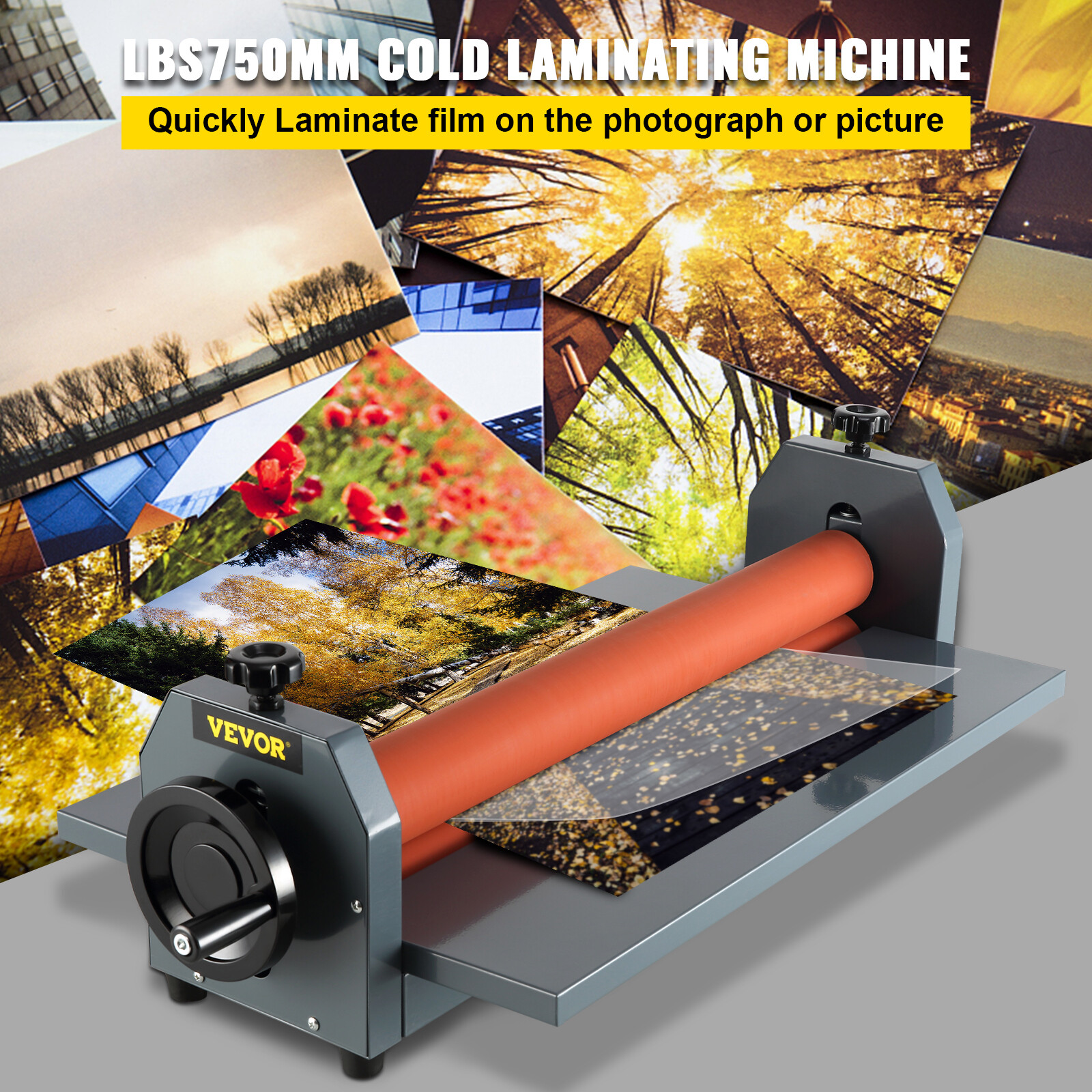 VEVOR 29.5" 750mm Manual Cold Roll Laminator Vinyl Film Photo Laminating Machine