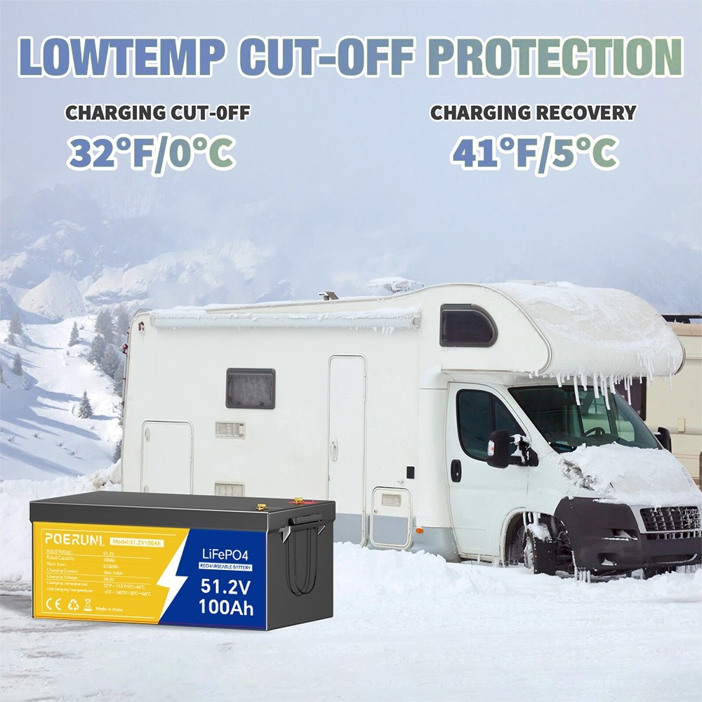 48V 100Ah LiFePO4 Lithium Battery BMS Deep Cycles for RV Solar Boat Golf Cart