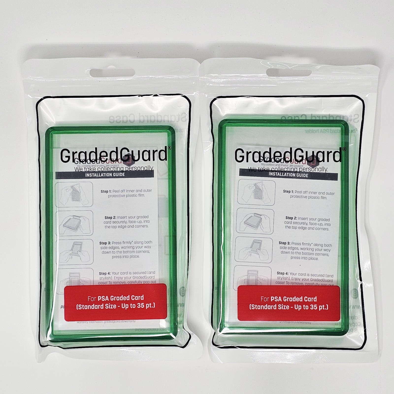 (2) Emerald GradedGuard PSA Graded Card Jewel Case Guard Protector Stackable