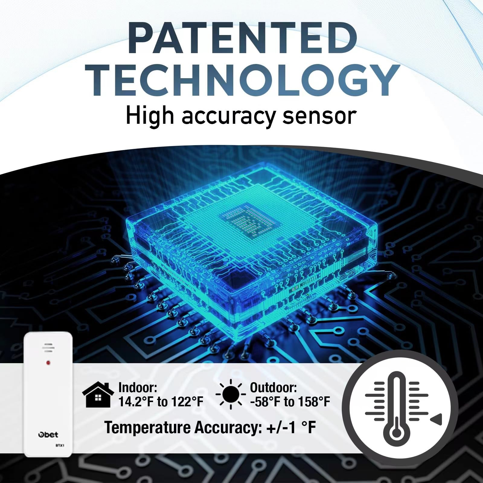 Wireless Indoor Outdoor Digital Thermometer 500ft Remote Temperature Monitor