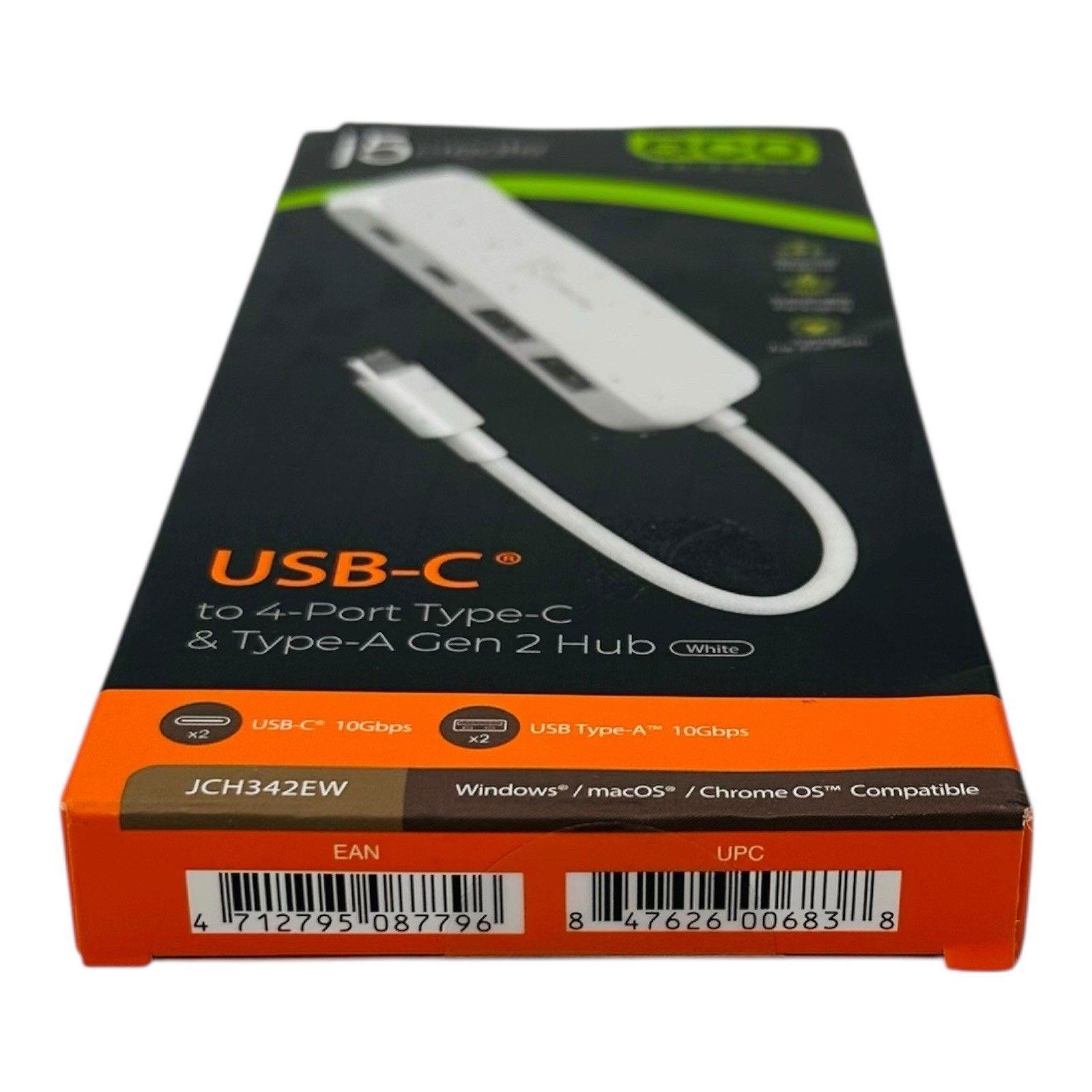 j5create Eco-Friendly USB-C to 4-Port Type-C & Type-A Gen 2 Hub -Sealed Box