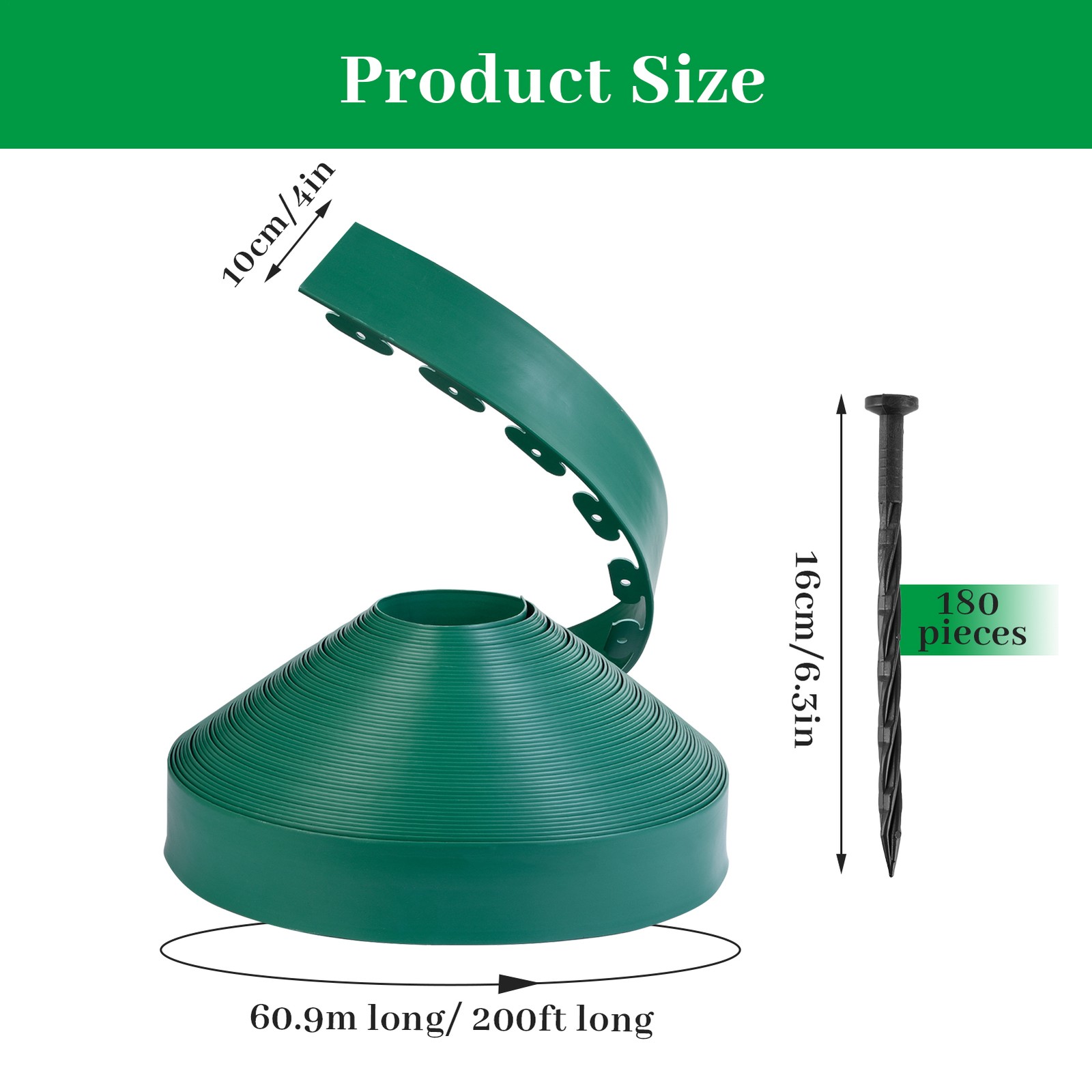 Landscape No Dig Lawn Garden Edging Kit 200 Ft Flexible Durable Border Paver New