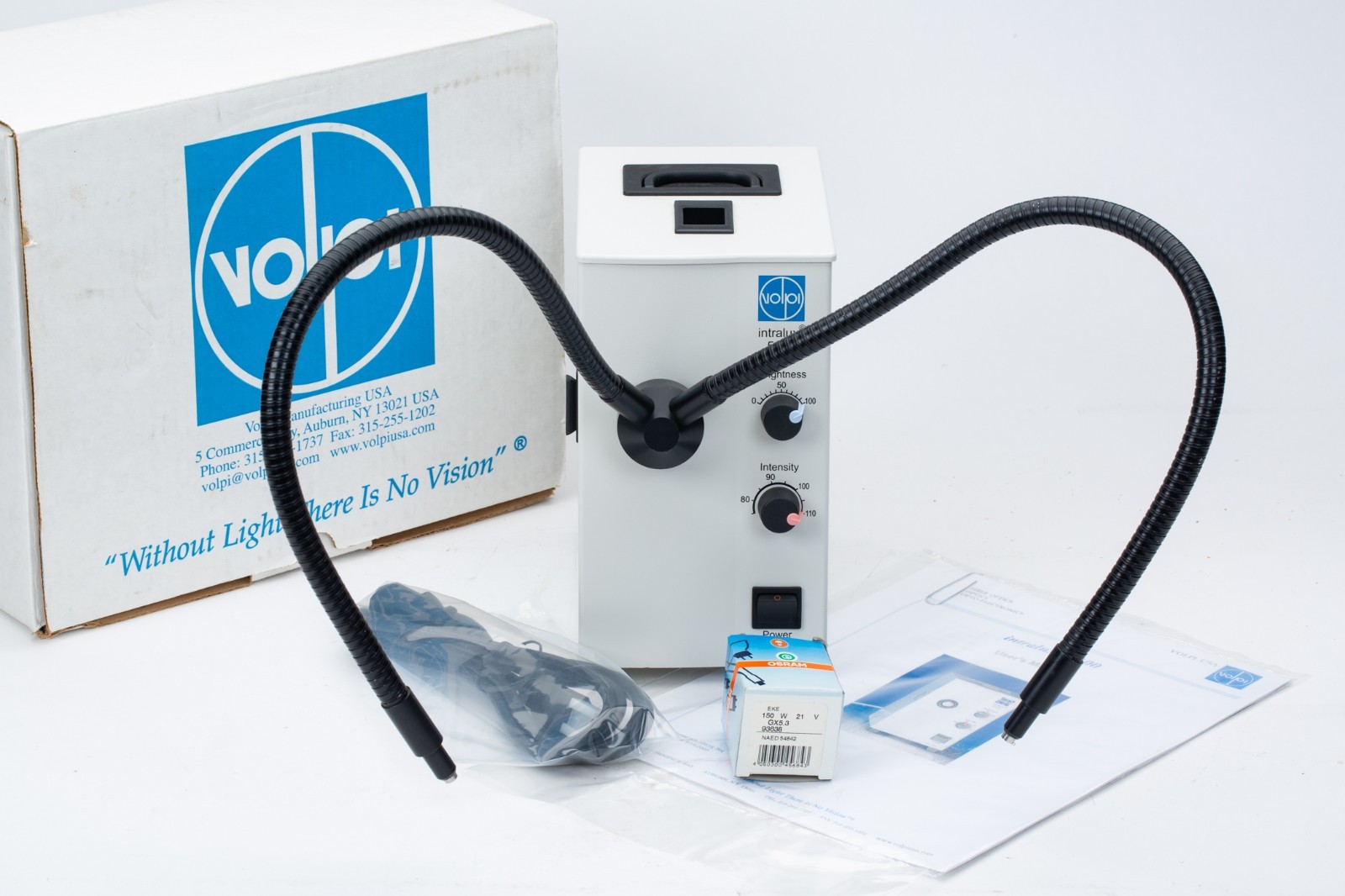 Volpi Intralux 5100 Cold Light Source with Bifurcated Gooseneck Light Guide