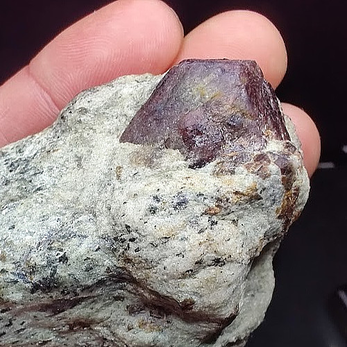 Large 1" Berry-Red Garnet in Silvery Mica Schist Staurolite Matrix-Roxbury CT